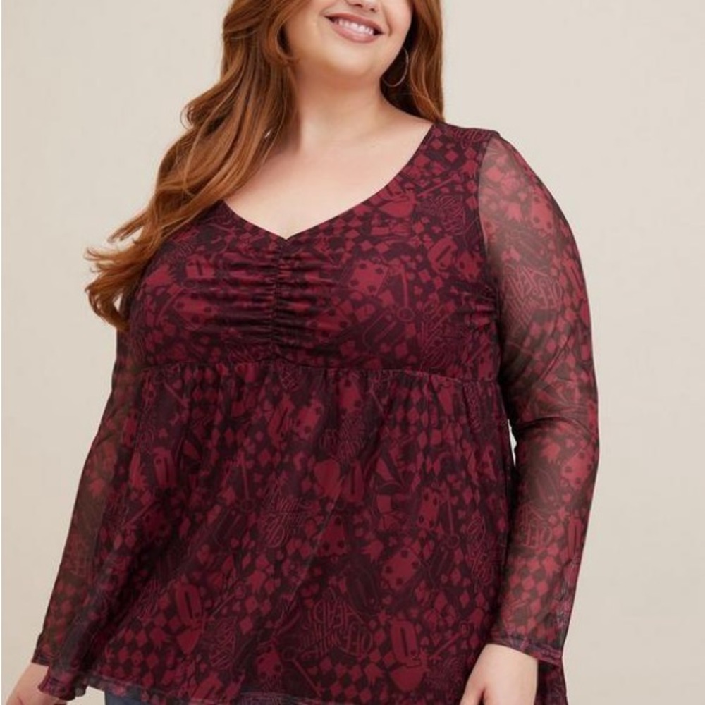 Torrid Queen of Hearts mesh top